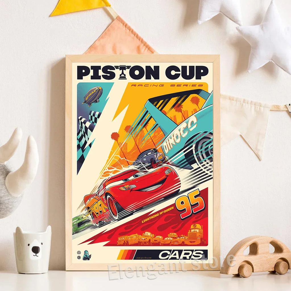 DecorBites™ Lightning McQueen Cartoon Car Art Prints