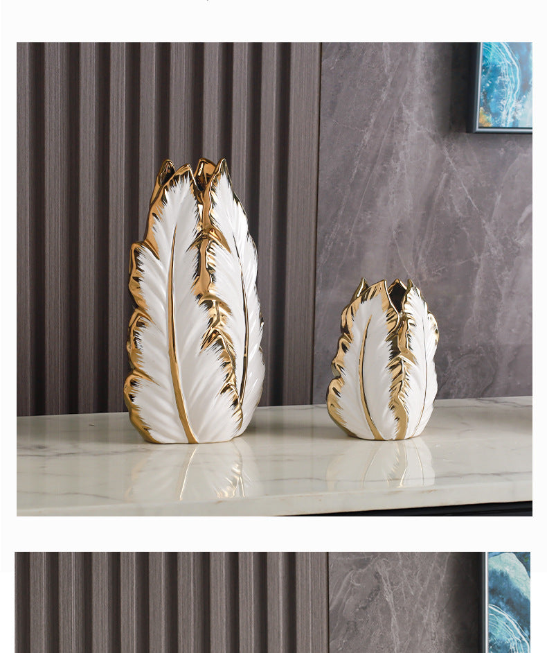 DecorBites™ Luxurious Gold Ceramic Vases for Home Decor
