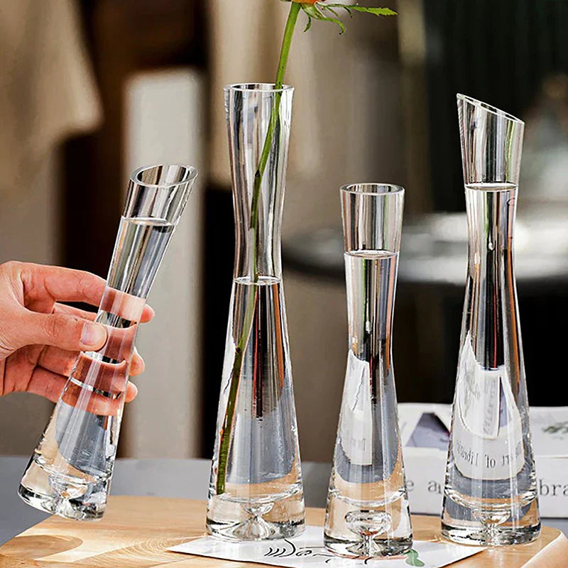 DecorBites™ Luxury Glass Flower Vase for Home Decor
