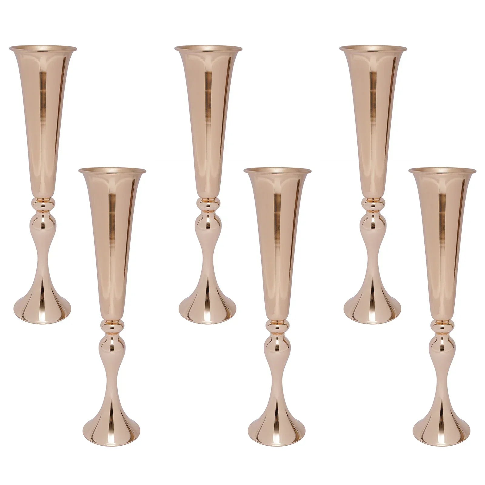 DecorBites™ Metal Golden Flower Stand Vase Candle Holder