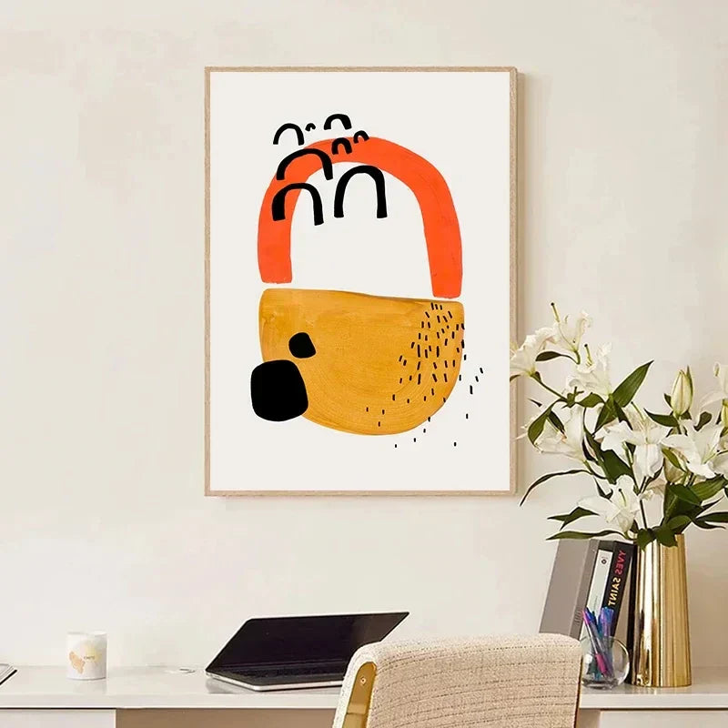 DecorBites™ Mid Century Watercolor Brush Strokes Canvas Print