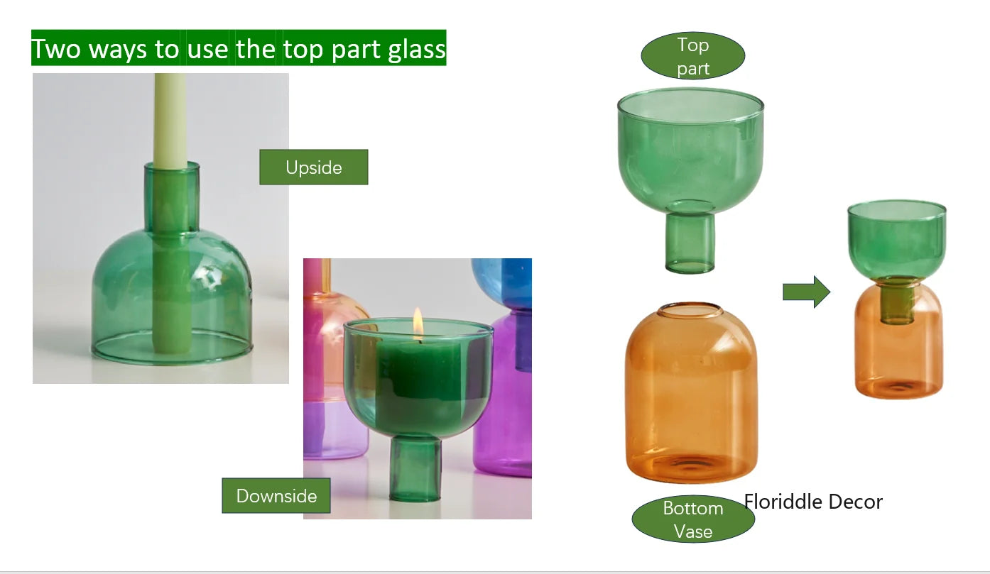 DecorBites™ Mini Glass Vase Set for Plants and Candles