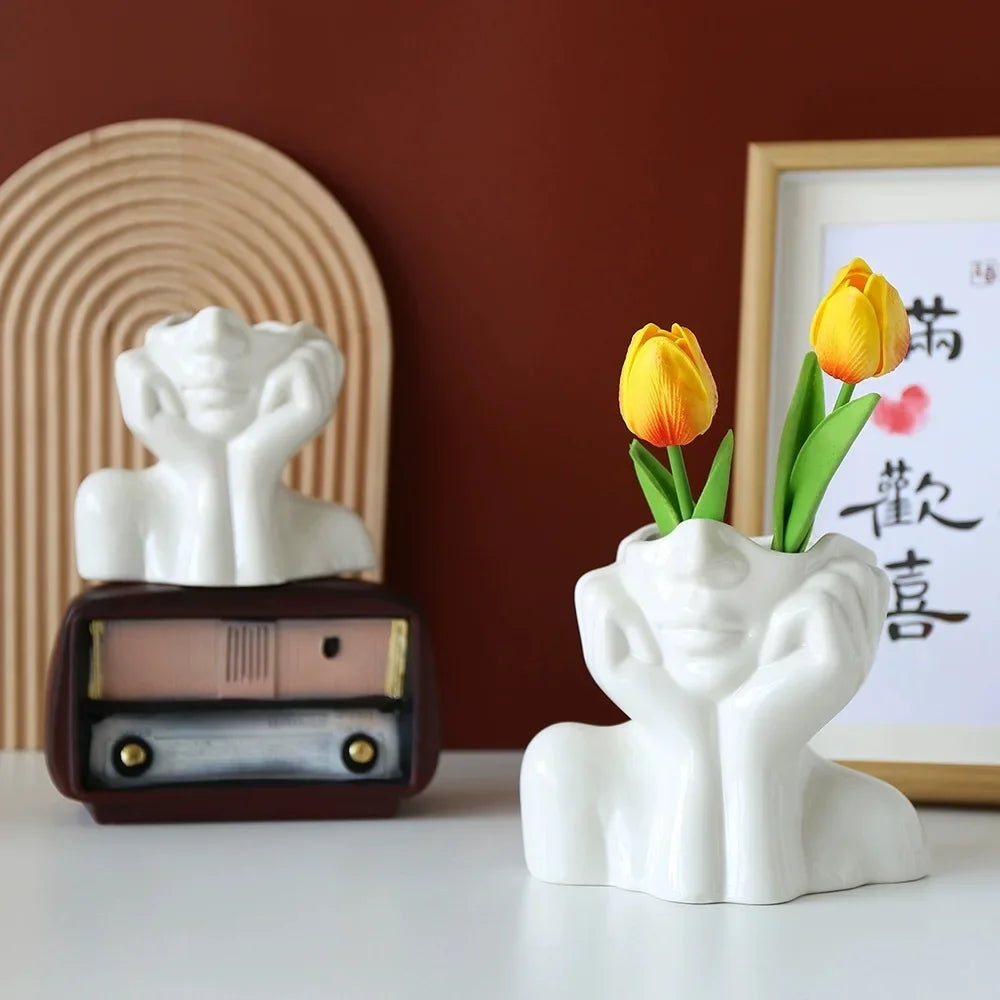 DecorBites™ Modern Human Body Shape Resin Vase