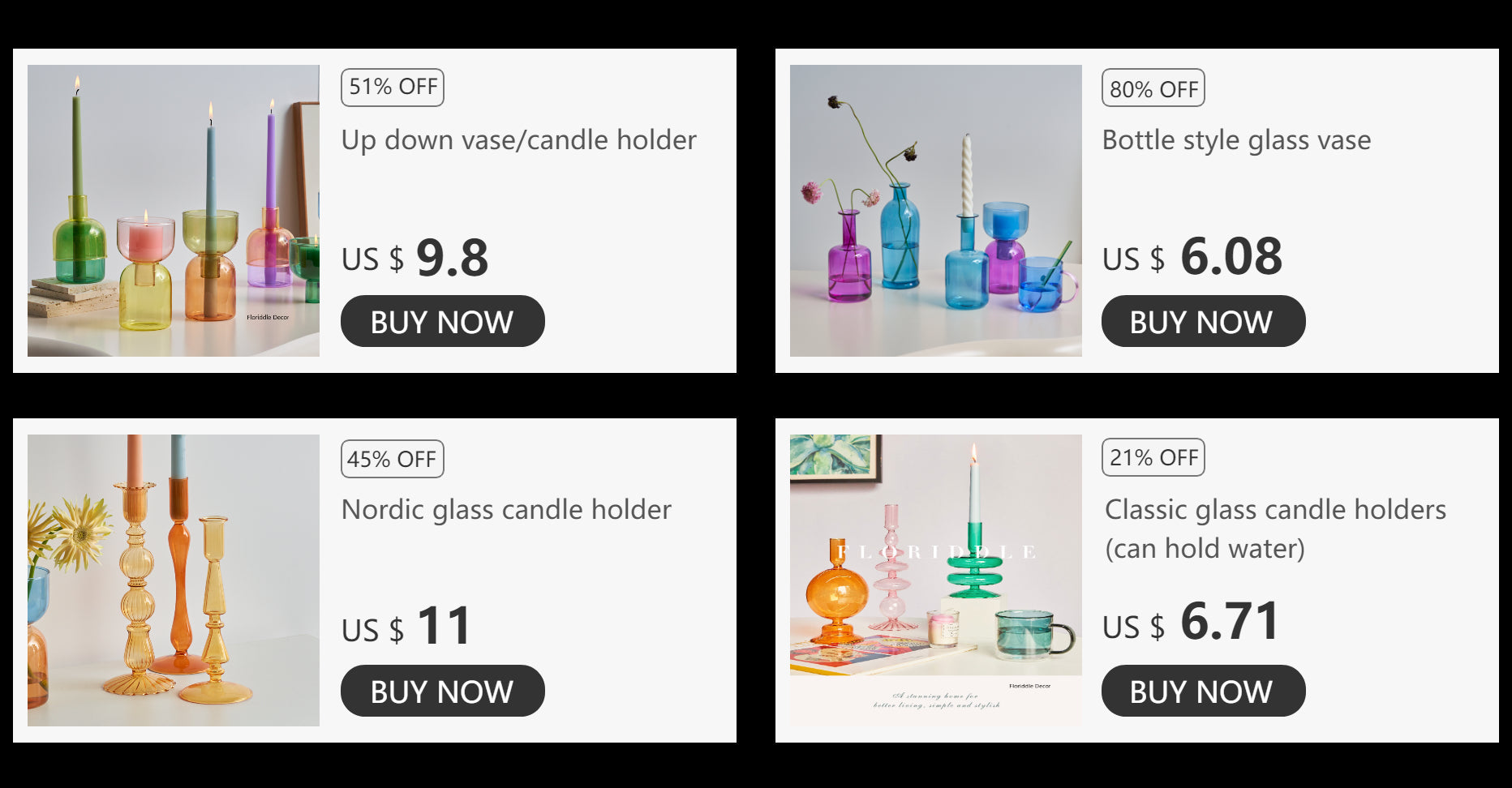 DecorBites™ Modern Nordic Glass Vases Set for Home and Wedding