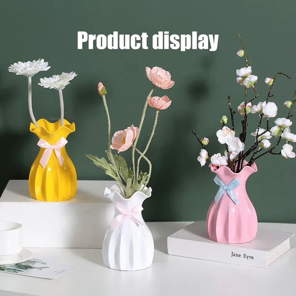 DecorBites™ Modern Nordic Mini White Flower Vase Home Decor