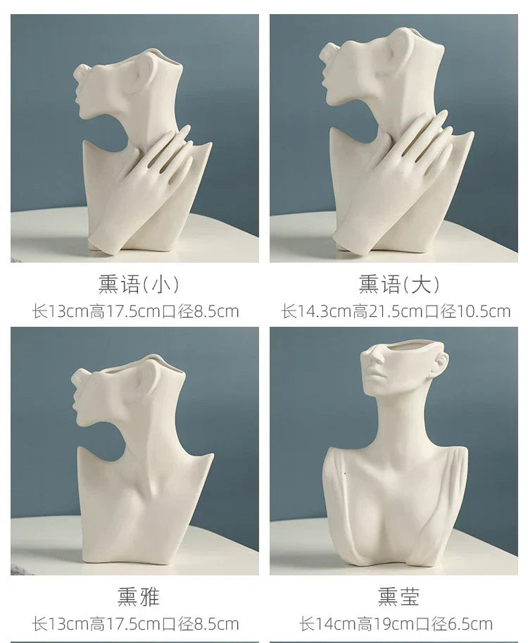 DecorBites™ Modern Nordic Style Ceramic Body Vase