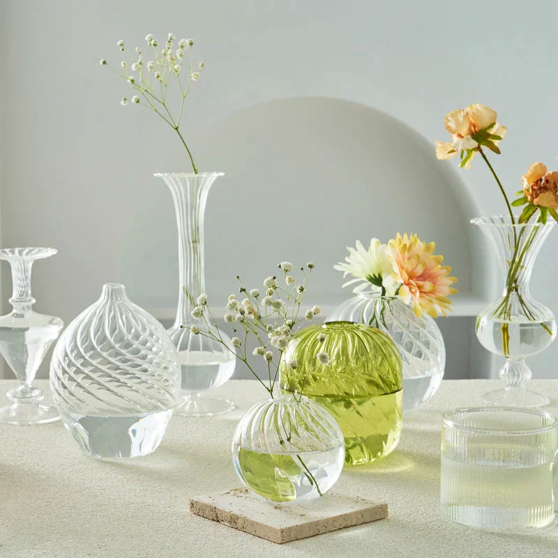 DecorBites™ Modern Transparent Glass Vases Set for Home
