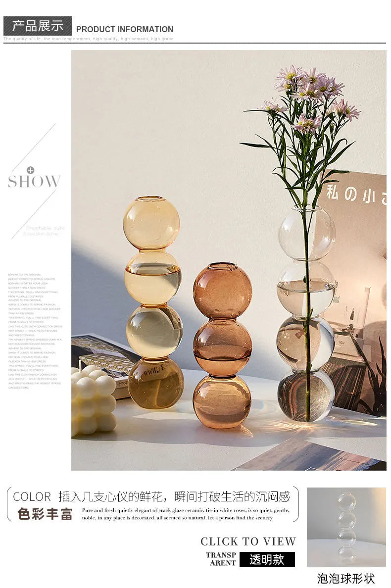 DecorBites™ Nordic Glass Vase - Home Decoration Gift