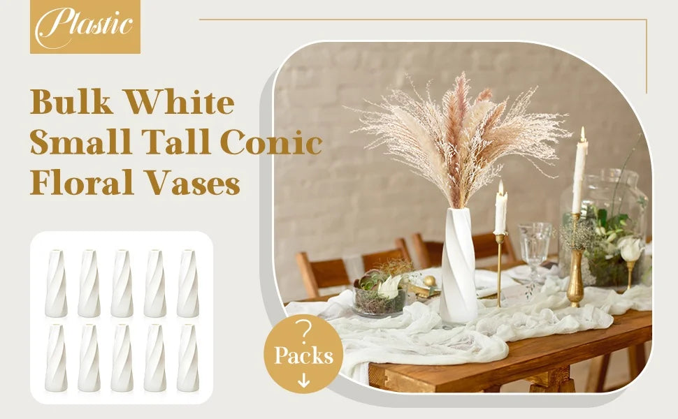 DecorBites™ Plastic Retro Flower Vases 6-20 Pack
