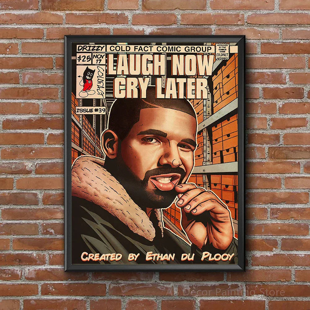 DecorBites™ Retro Canvas Print: Hip Hop Singer Album Cover