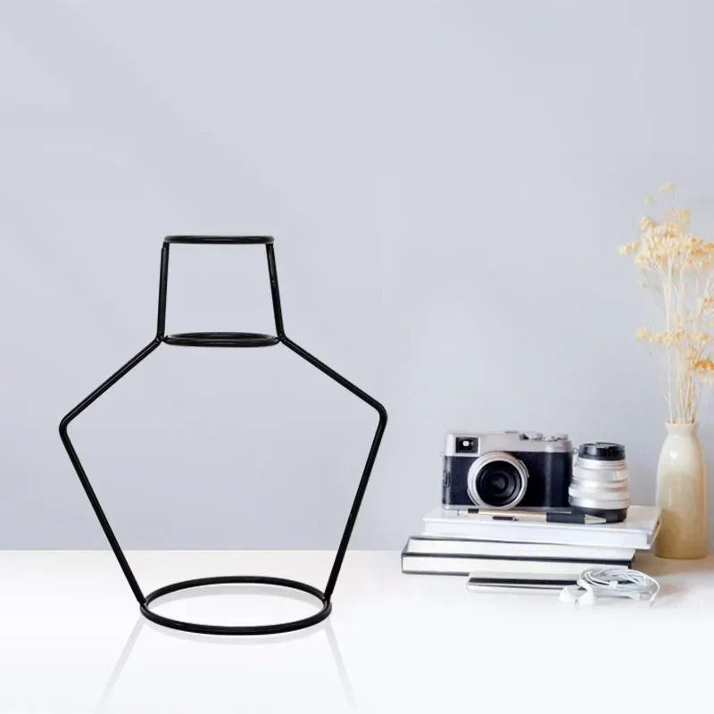 DecorBites™ Retro Iron Flower Vase for Home and Garden