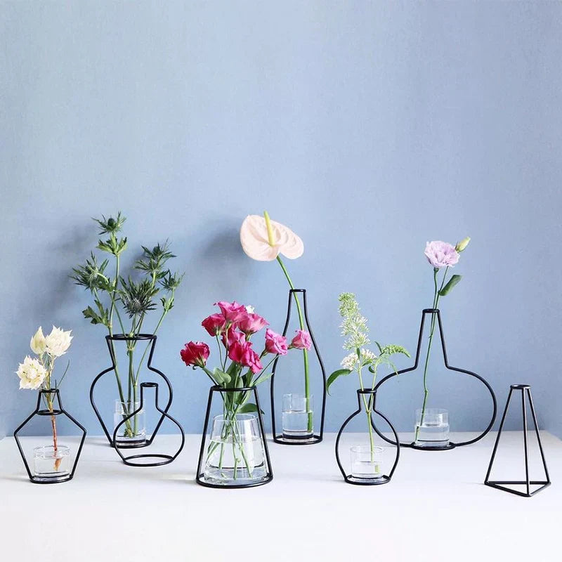 DecorBites™ Retro Iron Flower Vase for Home and Garden