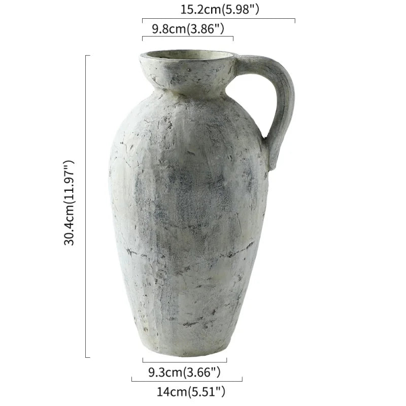 DecorBites™ Rustic Handmade Ceramic Vase for Home Decor