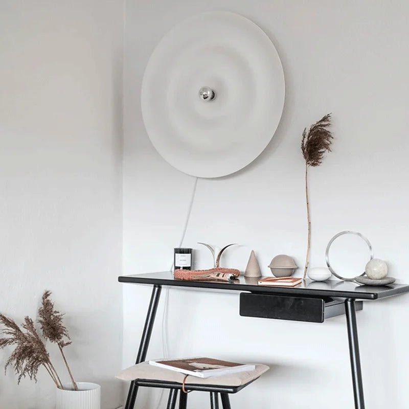 DecorBites™ White Nordic Bauhaus Round Lamp