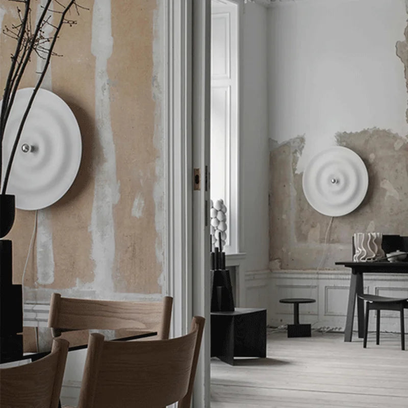 DecorBites™ White Nordic Bauhaus Round Lamp