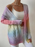 Plus Size Women's Knitted Gradient Trend Fashion Cardigan See size chart under “more details”