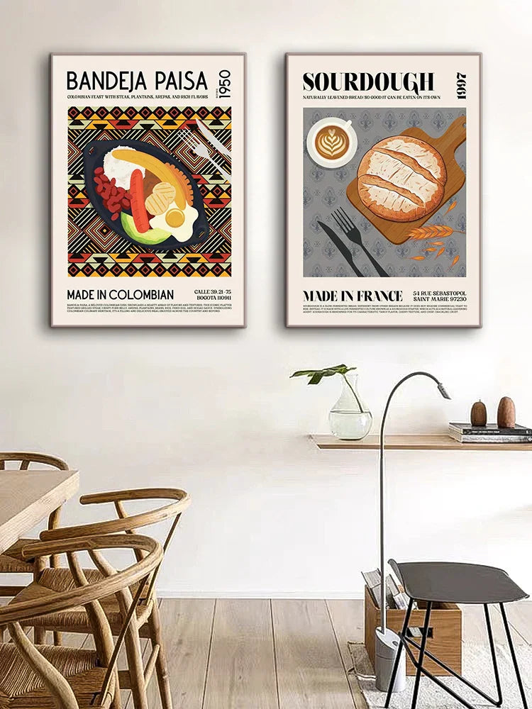 DecorBites™ Delicious World Cuisine Canvas Wall Art