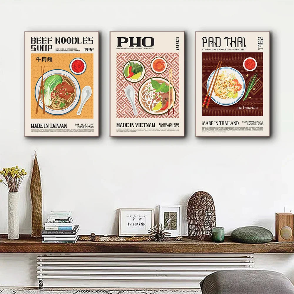 DecorBites™ Delicious World Cuisine Canvas Wall Art