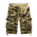 Men's Loose Casual Camouflage Overalls Large Size Multi-pocket Five-point Pants Men's Beach Pants
