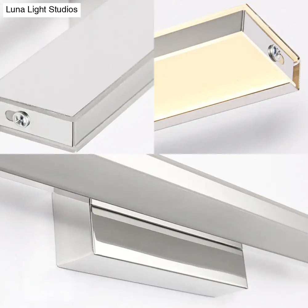 DecorBites™ Dia Slim Vanity Lighting Acrylic LED Wall Sconce Lamp: 16.5"/20.5" Diameter, Minimalistic Design, Silver Finish, Warm/White Light for Bathroom