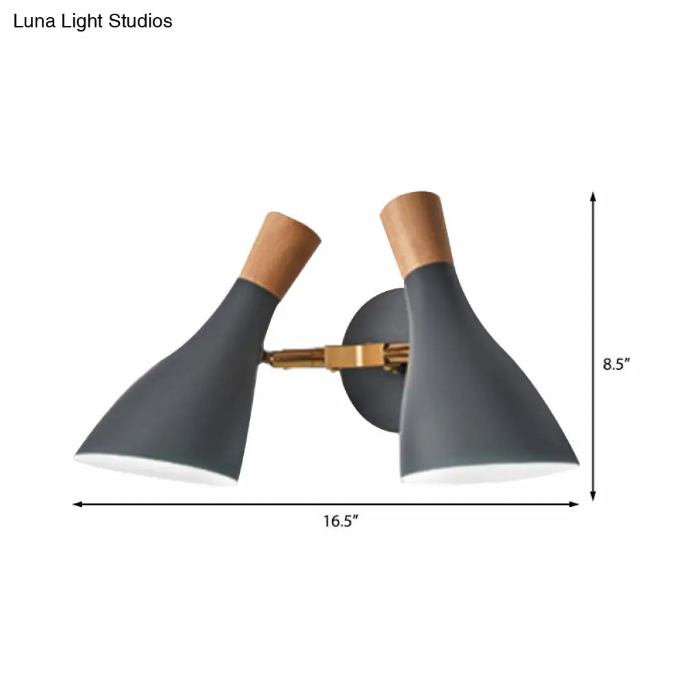 DecorBites™ Double Shade Gray/Green Nordic Wall Sconce with Metallic Finish - Perfect Living Room Lighting