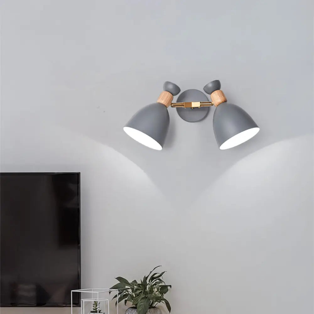 DecorBites™ Double Shade Gray/Green Nordic Wall Sconce with Metallic Finish - Perfect Living Room Lighting