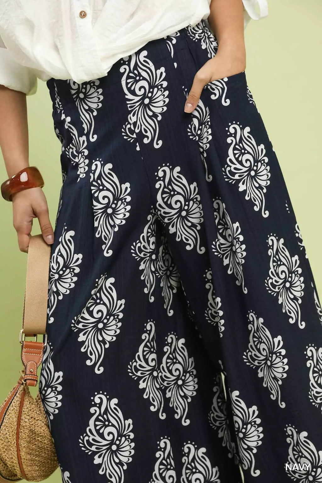 Abstract Print Wide Leg Pants