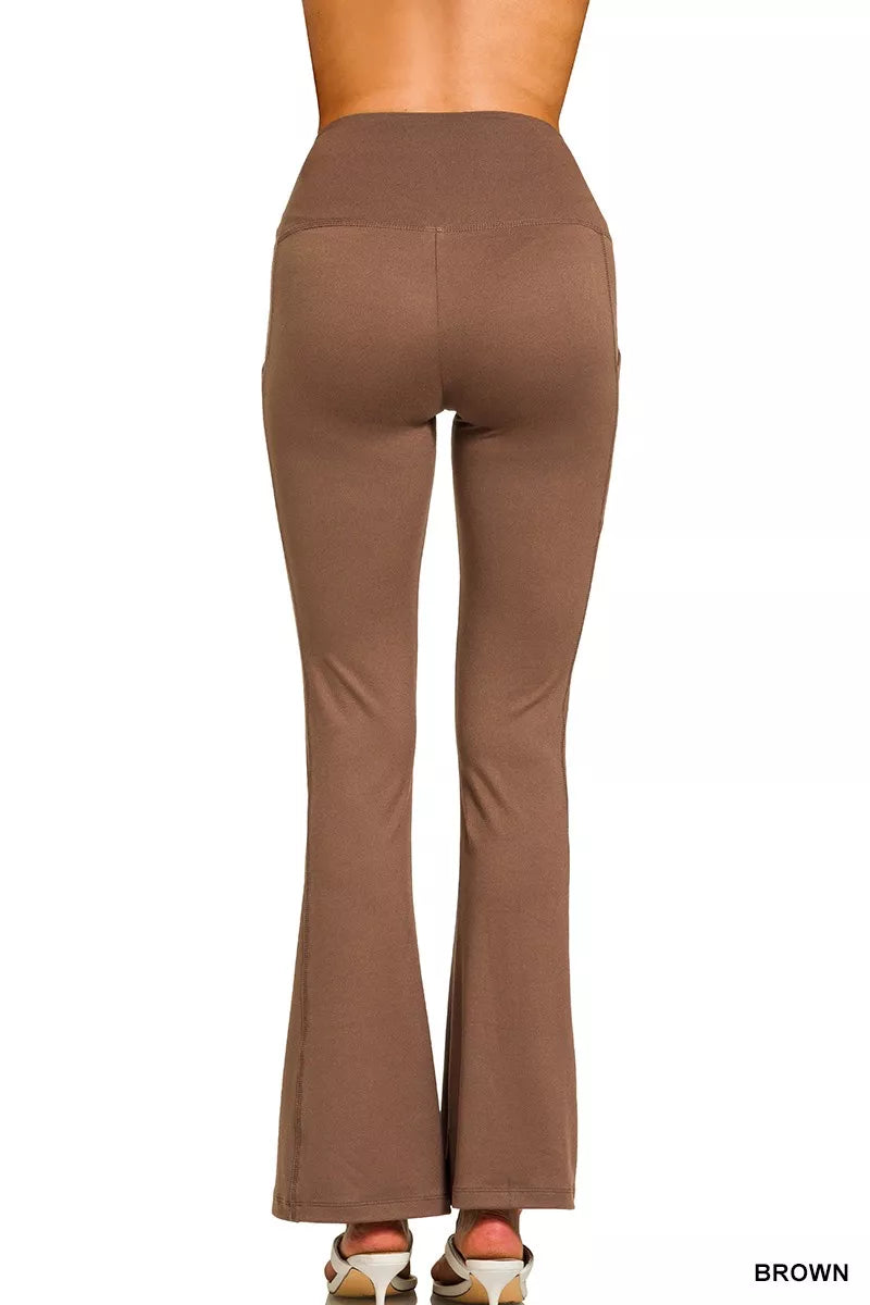 Brushed Dty Microfiber Flare Pants