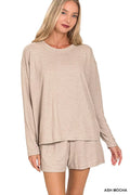 I am a Fashion Junky Soft Melange Long Sleeve Tee and Shorts Set