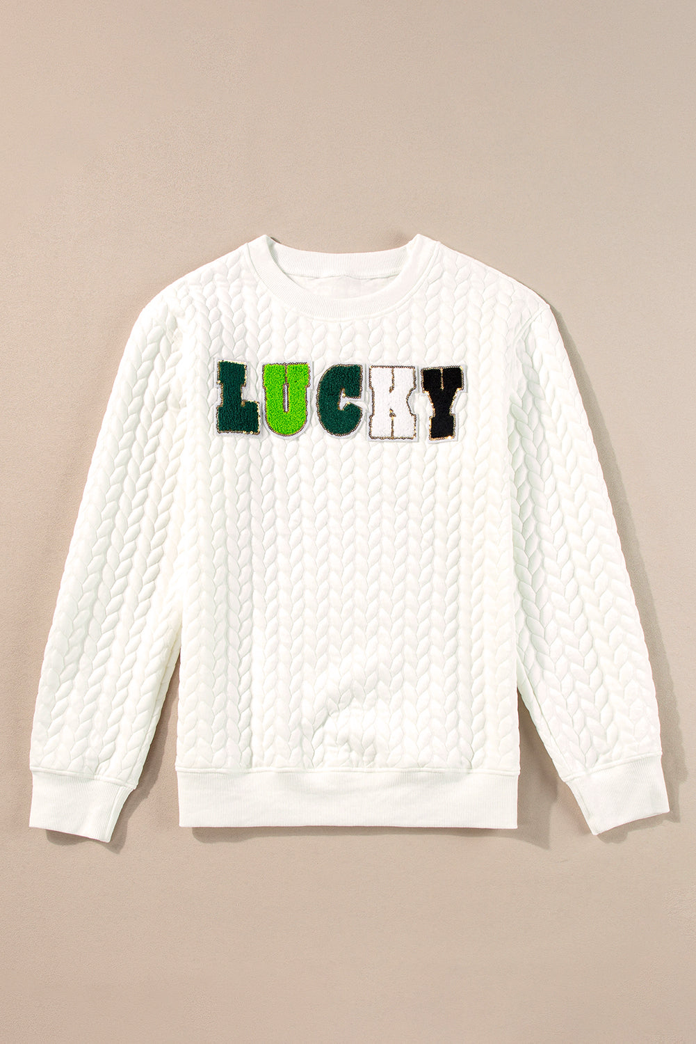 Blackish Green Merry And Bright Quilted Sweatshirt
