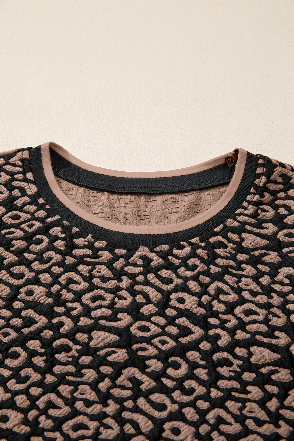 Black Leopard Print Bubble Sleeve Shift Mini Dress