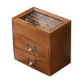 Vintage Glass Storage Box With Flip Lid