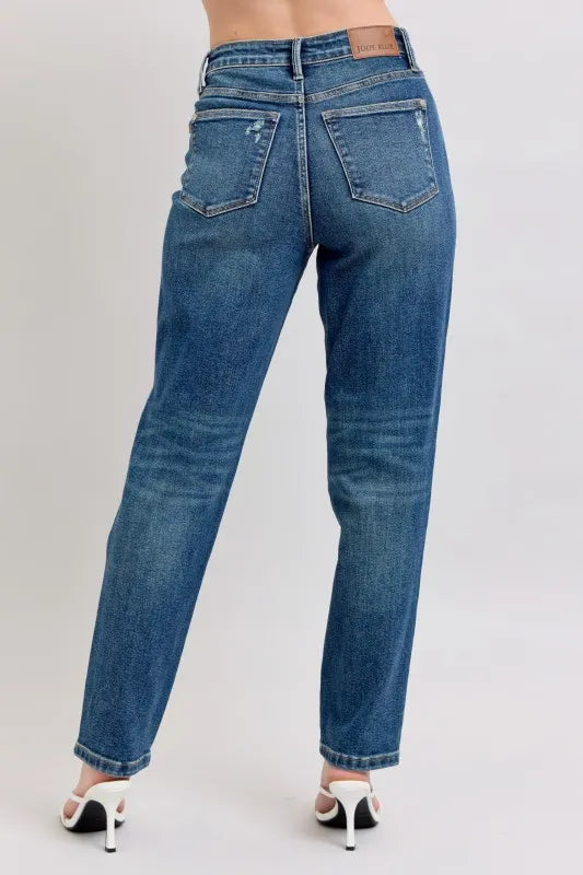 Full Size High Waisted Rigid Magic Non-destroy Straight Leg Jeans Plus Size