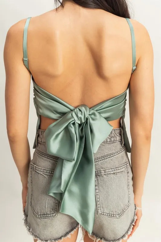 Satin Back Tie Detail Cami