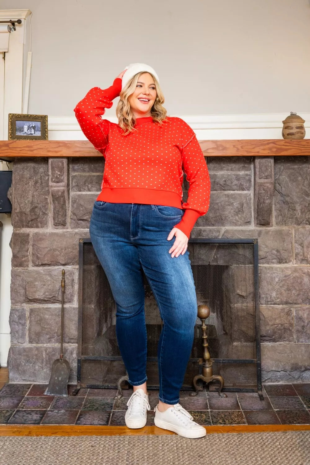 Full Size Washed Thermal Skinny Jeans Plus Size