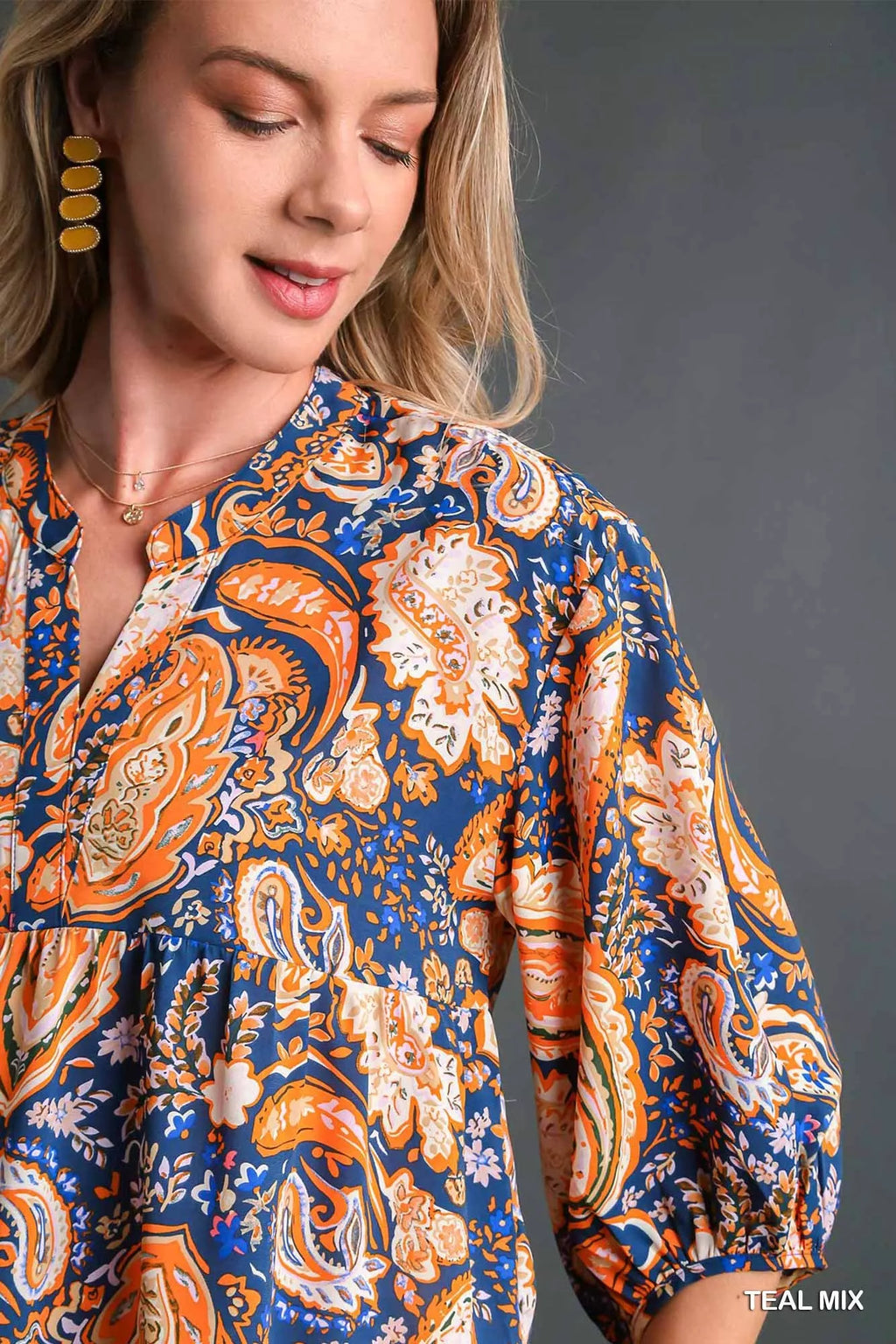 Mix Paisley Boho Tunic Blouse