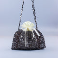 Handmade Flat Beads Woven Large Dumpling Fashion Trendy One-shoulder Handbag See size chart under “more details”