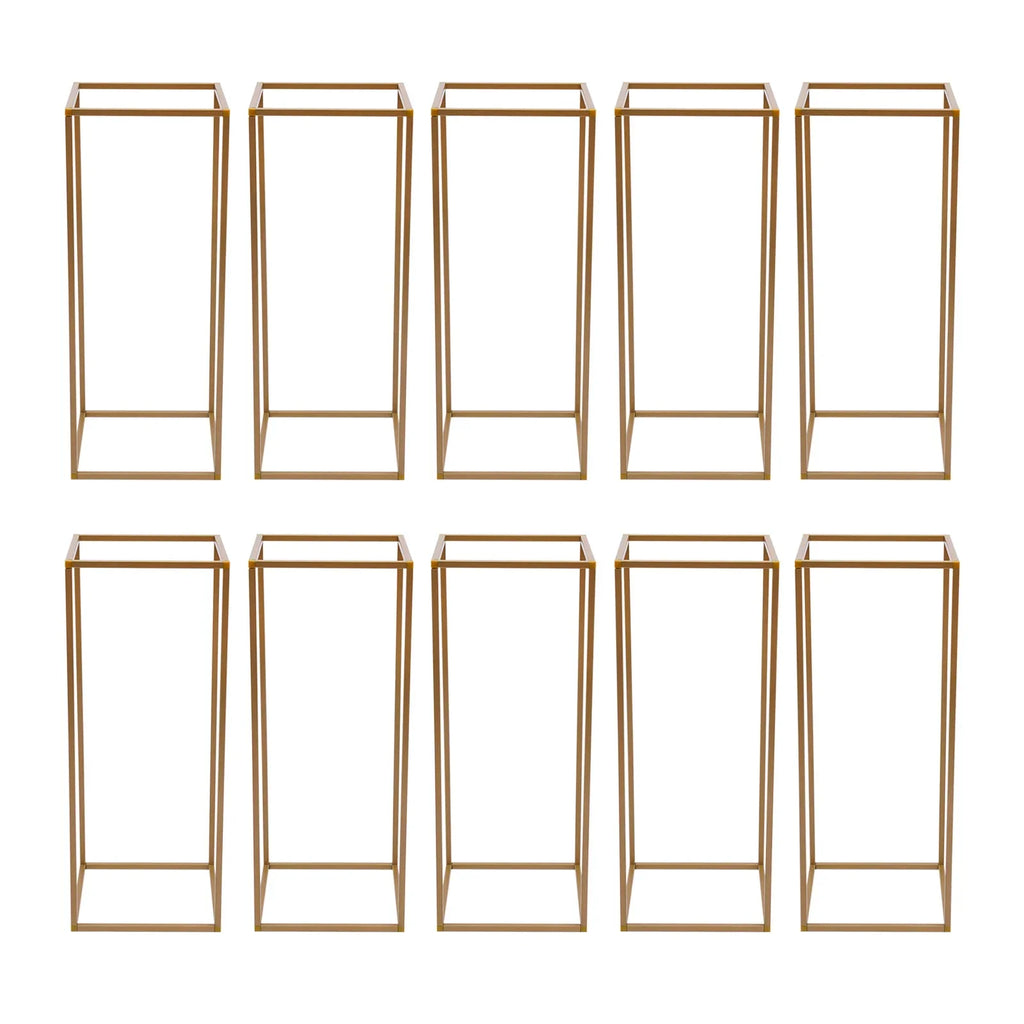 DecorBites™ Elegant 10-Piece Gold Wedding Flower Stand