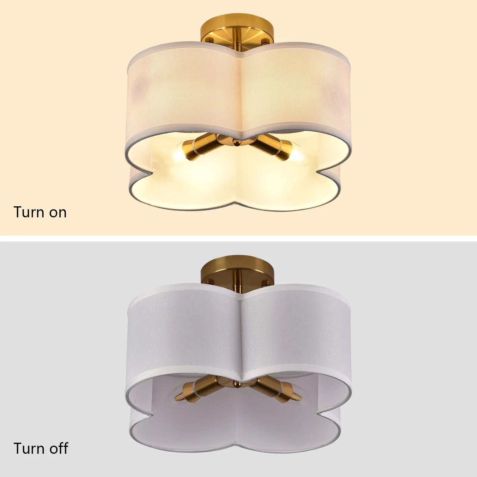 DecorBites™ Elegant 4-Light Gold Ceiling Fixture