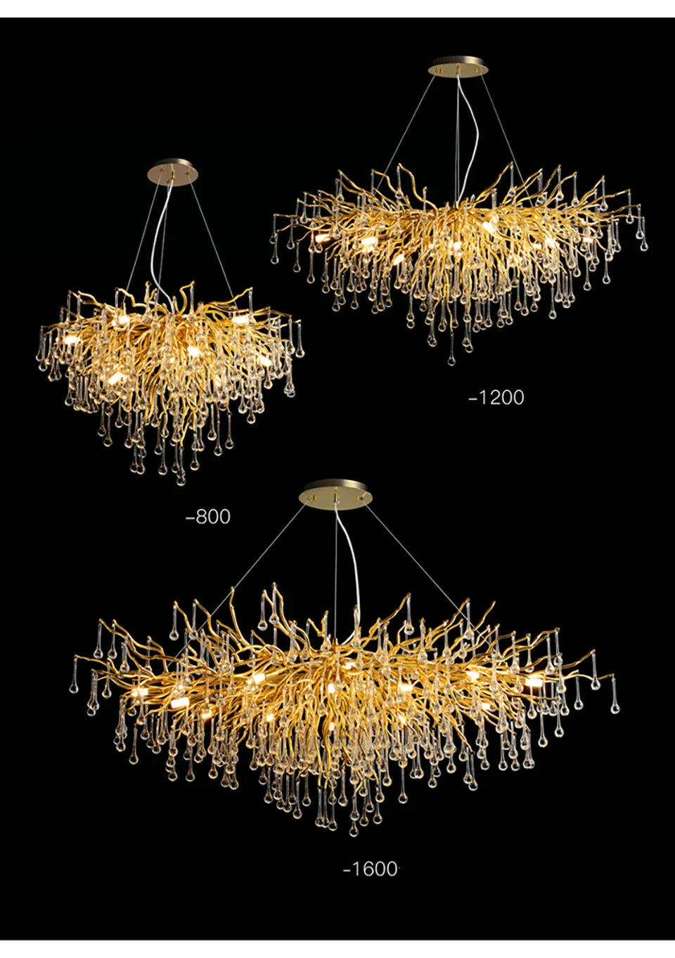 DecorBites™ Elegant Chrome Crystal Chandelier for Living Room