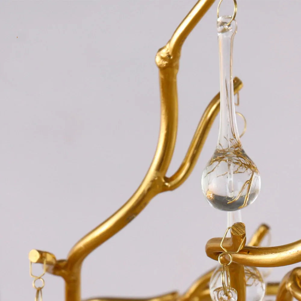 DecorBites™ Elegant Chrome Crystal Chandelier for Living Room