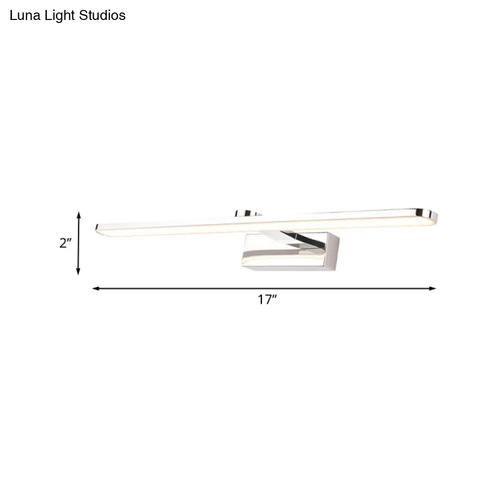 DecorBites™ Elongated Acrylic Vanity Lighting 16"/17"/23" LED Wall Light Sconce for Bathroom – White Finish, Warm/White Light