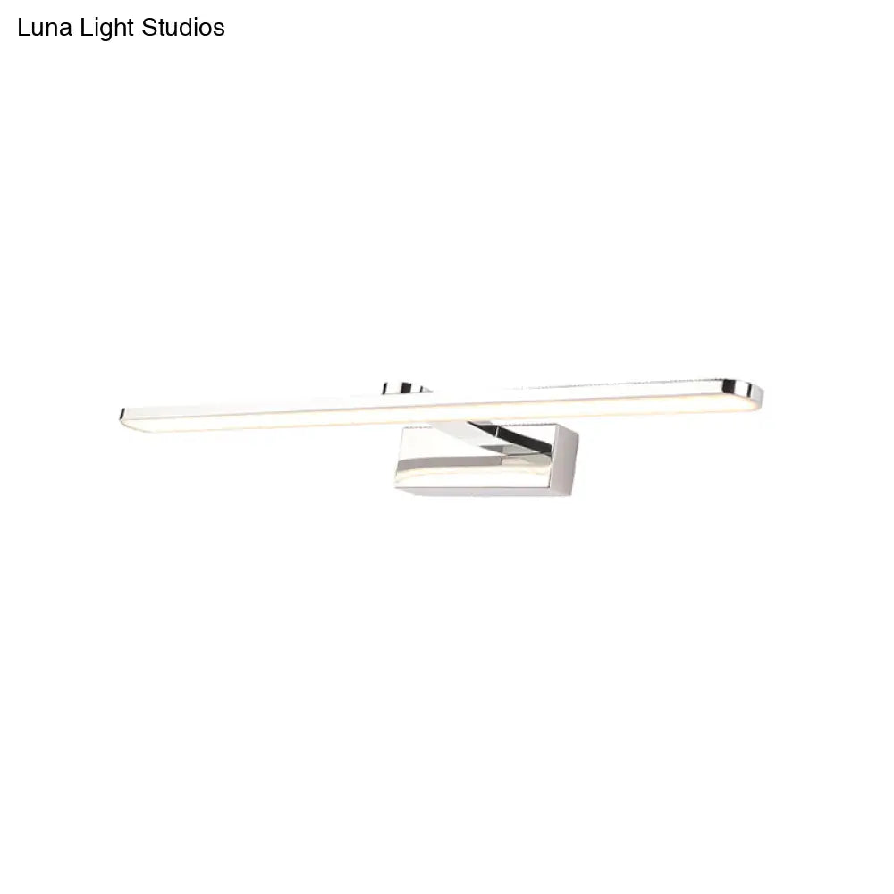 DecorBites™ Elongated Acrylic Vanity Lighting 16"/17"/23" LED Wall Light Sconce for Bathroom – White Finish, Warm/White Light