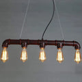 DecorBites™ Elongated Pipe Island Pendant Light - Farmhouse Metallic Fixture with 5 Heads for Dining Room