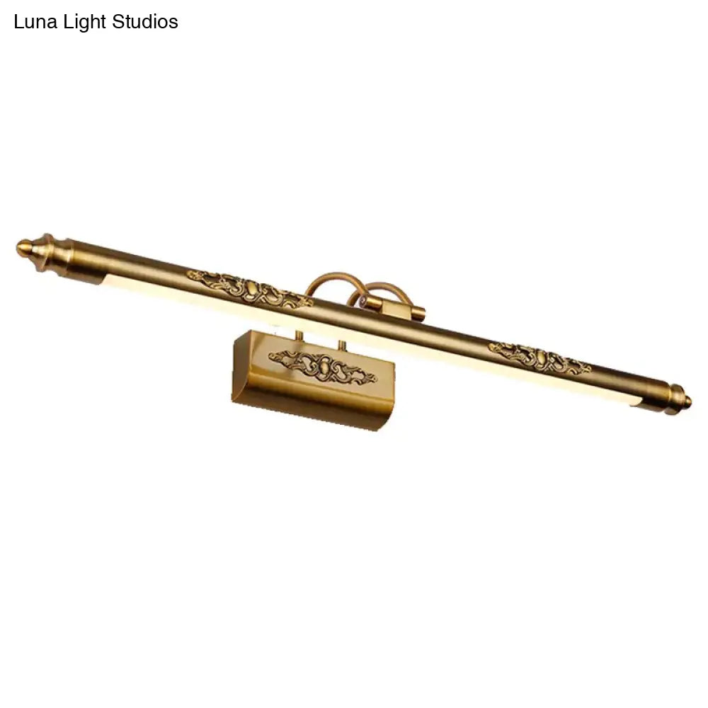 DecorBites™ Esma - European Style Bronze Carved Led Mirror Lamp