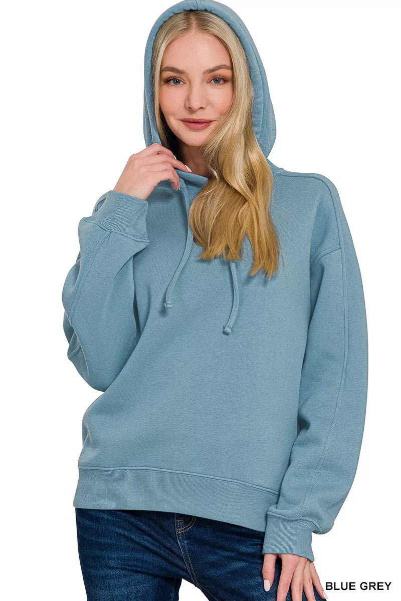 Drawstring Relaxed Fit Fleece Hoodie