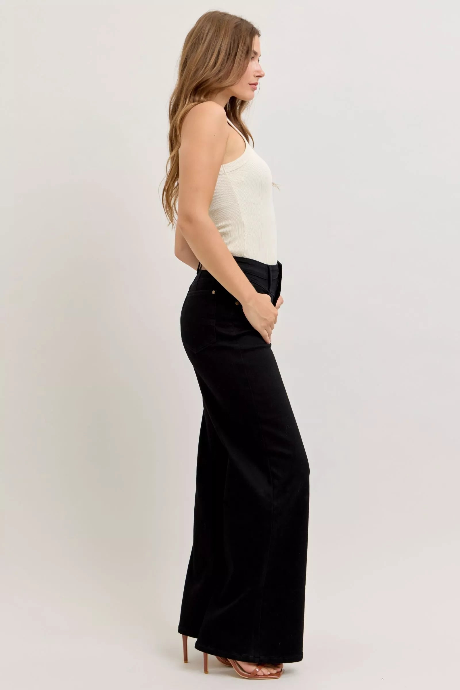 High-Waisted Wide Leg Jeans