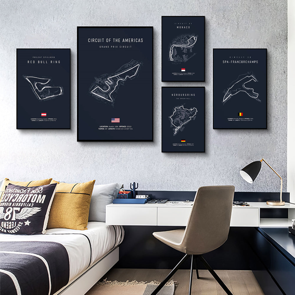 DecorBites™ F1 Circuit Canvas Painting - Motorsport Wall Art