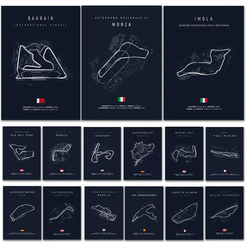 DecorBites™ F1 Monaco Imola Track Canvas Art Print