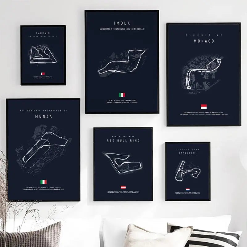 DecorBites™ F1 Race Track Canvas Painting Wall Art